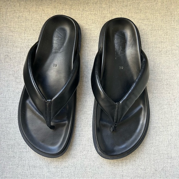 ZARA BLACK CHUNKY SANDALS - Picture 3 of 4